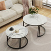 Coffee Tables for Living Room Set of 2 Modern Nesting Coffee Tables Black Finish
