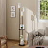 Floor Lamp with Shelf Standing Light Lamp 3 Linen Lampshade Bedroom Living Room