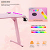 Gaming Desk witn LED RGB Computer Table with Cup Holder & Headphone Hook Black