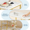 3-Piece Dining Table Set with Storage Shelves,Kitchen Table with 2 Padded Chairs