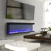 Electric 3 Sided Media Fire 40-100in Wall Insert LED Flames Fireplace Panoramic
