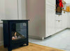 Koza Freestanding Biofireplace – Black Matte with Glass, Indoor - Garden - Patio