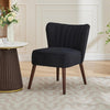 Modern Velvet Armless Accent Chair w/Adjustable Feet & Solid Wood Legs