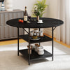 120 CM Round Dining Table Mid-Century Modern Kitchen Table for 4-6