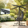 Double Hanging Egg Chair, 2 Seat Egg Swing Chair with Canopy, Dark Grey