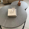 Perfect Double Nested Coffee Table Set Marble Nesting Sofa SideTable Living Room