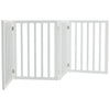 4 Panels Folding Pet Gate Freestanding Wooden Dog Fence Safety Barrier Divider