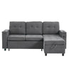 Sofa Bed Pull Out Sectional Couch Bed Convertible Settee with Storage, Grey