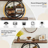 105cm Console Table Industrial 6-Tier Sofa Table Entryway Table with Circle Base