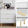 3 Drawer Chest of Drawers w/ Metal Legs, Bedroom Bedside Storage Cabinet Hallway