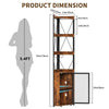 Industrial Corner Bar Cabinet, 4 Tier Freestanding Rack with Glass Holder