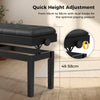 Heavy Duty Adjustable Wooden Piano Bench Double Piano Seat w/Storage