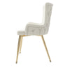 Velvet Dining Chairs Set of 2, Beige Chairs With Gold Metal Legs for Dining Room