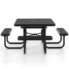 Heavy Duty Square Picnic Table & Bench Garden 116cm Coated Steel Table