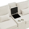 4-Seater Couch Sofa With Storage Console Cup Holder Side Pockets Charging Ports