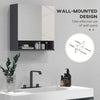 Wall Mounted Bathroom Storage Cupboard W/ Mirror and Shelf, Light Grey