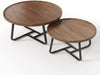 Nesting Coffee Tables Set of 2 Round Stacking Sofa Side Tables for Living Room