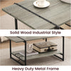 40''Coffee Table with Storage Shelf,Rustic Farmhouse Sofa Table for Small Spaces