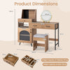 COSTWAY Makeup Vanity Table Vanity Desk with Mirror and Lights