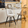 2PCS Swivel Bar Stools Counter Height Upholstered Kitchen Island Chairs w/ Backs
