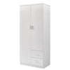 2 Door 2 Drawer Wardrobe with Shelf Hanging Rail Clothes Storage Cupboards Unit