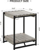 2 Tier Wood Side Table w/ Shelf, Square End Table Nightstand Living Room Bedroom