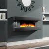 Black Wall Mounted Electric Fire with LED Light 52" Suite Fireplace Heater Flame