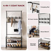 Hall Tree Shoe Bench for Entryway, 4-in-1 Coat Rack Storage Bench with 8 Hooks