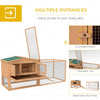 PawHut Rabbit Hutch, Guinea Pig Hutch 2 Tier with Run for Outdoor Garden