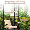 COSTWAY Outdoor Porch Swing with Stand and 2 Trellises for Adults