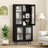 Modern Storage Cabinet Freestanding Sideboard with Adjustable Shelf-Black