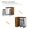 Industrial Bar Table Stool Set 3 Piece Dining Rustic Breakfast Metal 2 Chairs