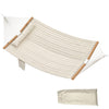 Double Hammock 2-Person Padded Swing Bed Cream White