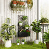 Outsunny Metal Raised Garden Bed with Trellis, Outdoor Elevated Planter Box