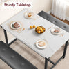 Dining Table Set for 4 w/ 2 Upholstered Benches, Space Saving Kitchen Table Set