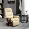 Manual Recliner Swivel Reclining Chair with Footrest Armrests Cream