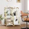 3-Tier Metal Ladder Shelf, Freestanding Bookcase & Storage Stand for Bedroom