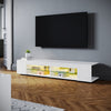135 160 180cm High Gloss White TV Stand Cabinet Storage Shelves with LED Lights