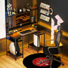 Computer Desk Home Office Gaming Desk Monitor Stand Power Outlets LED Lights