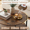 2-Tier Industrial Accent Table with Open Storage Shelf