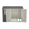 Garden Shed 8x6FT Steel Apex Tool Equipment Organize W/Window Door Grey