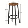 Bar Stools Set of 2 with Footrest, Industrial Breakfast Bar Stools, Rustic Brown