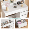 Dressing Table With 5 Drawers LED Mirror Set Makeup Desk Vanity Table Luaunjvrri