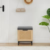 Wooden Entryway Bench with Seat Cushion, Storage Chest for Hallway Dorm