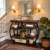 39.4" Industrial Console Table Narrow Entryway Sofa Table with Storage Shelves