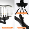 Vintage Round Crystal Chandelier Industrial Ceiling Chandelier Flush Mount Light