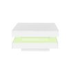 Contemporary White Coffee Table w/ 360° Spin Top, Built-In LED Lighting, Compact