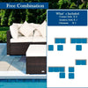 4 PCS Rattan Patio Conversation Set Outdoor Furniture Sofa Set w/ Coffee Table
