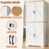 Kitchen Pantry Tall Freestanding Storage Cabinet with Drawer, and Door Shelves