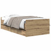 Bed Frame with Drawer Artisan Oak 100 x 200 cm Solid Pine Wood